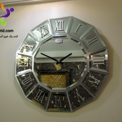ساعت دیواری آینه ای نقره ای ایستا مدل 2713